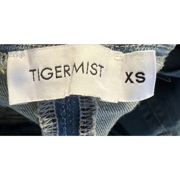 Tiger Mist Denim Halter Crop Top Size XS Cut Out - Picture 6 of 9